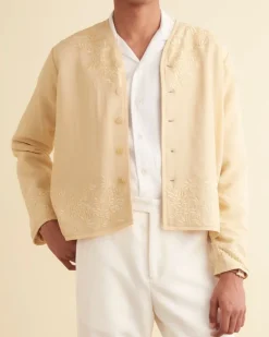 Men BODE Embroidered Wisteria Liner Jacket