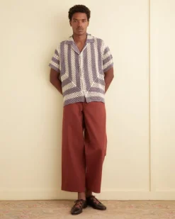 Men BODE Flagship Crochet Shirt - Lavender