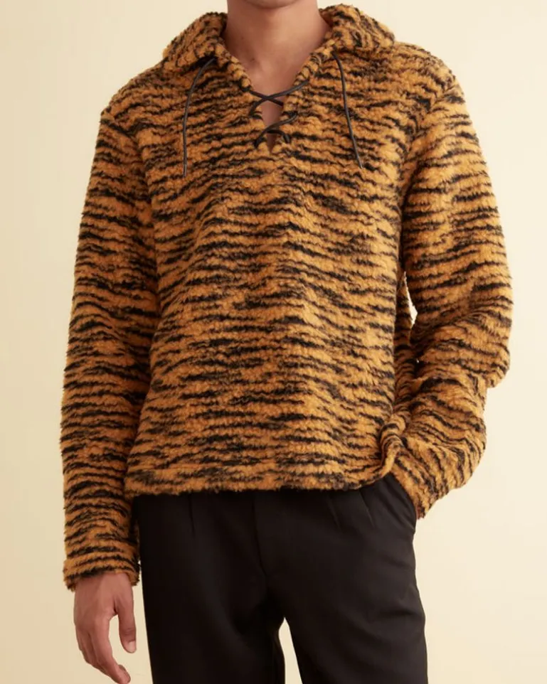 Men BODE Fleece Tie-Up Pullover