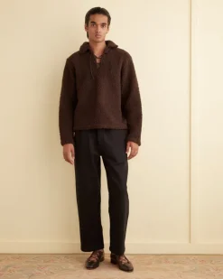 Men BODE Fleece Tie-Up Pullover - Dark