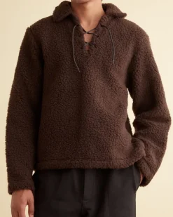 Men BODE Fleece Tie-Up Pullover - Dark
