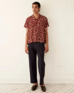 Men BODE Fleur D'Air Short Sleeve Shirt