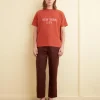 Men BODE Flocked Nouveau Tee - Red
