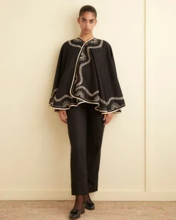 Women BODE Floral Cording Cape