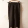 Men BODE Floral Cording Trousers - Black And Cream