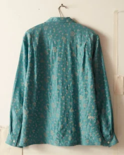 Men BODE Floral Flocked Long Sleeve Shirt