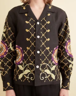 Men BODE Floral Pinwheel Long Sleeve Louie