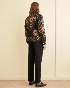 Men BODE Floral Pinwheel Long Sleeve Louie