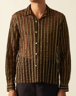 Men BODE Floret Ribbon Long Sleeve Shirt
