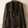 Men BODE Flower Gem Suit Jacket