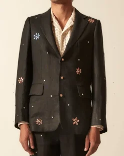 Men BODE Flower Gem Suit Jacket