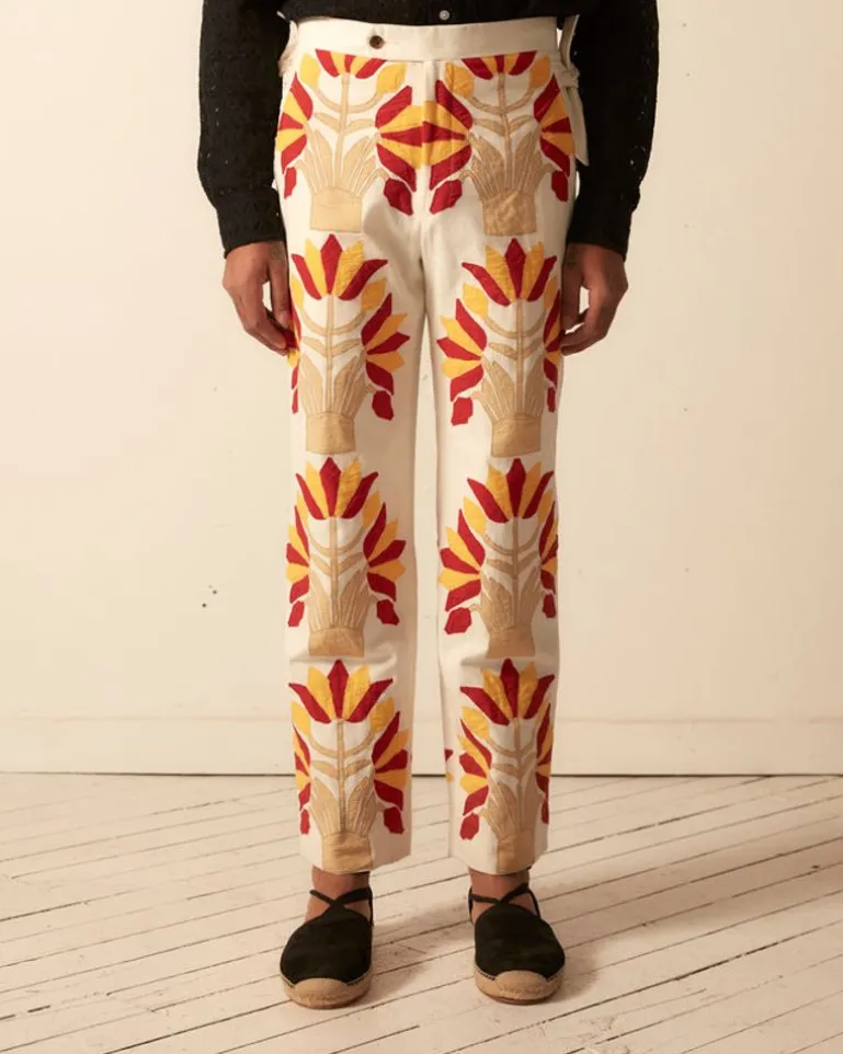 Men BODE Foliage Applique Trousers