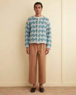Men BODE Garden Cardigan - Blue Multi