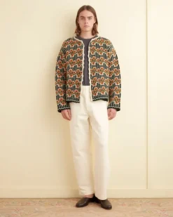 Men BODE Garden Cardigan - Green Multi