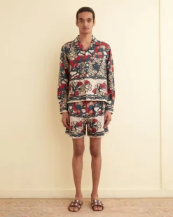 Men BODE Garden Lattice Long Sleeve Shirt