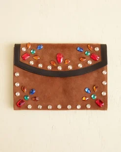 Women BODE Gem Venue Clutch - Brown/Black