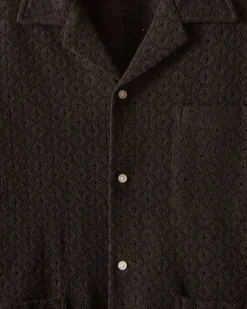 Men BODE Geo Lace Overshirt - Black