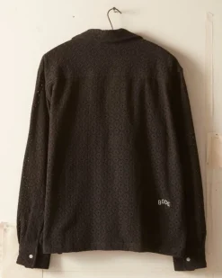 Men BODE Geo Lace Overshirt - Black