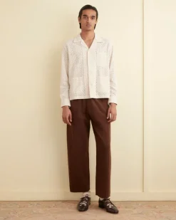 Men BODE Geo Lace Overshirt - Ecru