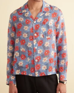 Men BODE Geo Poppy Long Sleeve Shirt