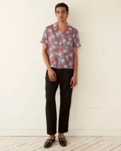 Men BODE Geo Poppy Short Sleeve Shirt