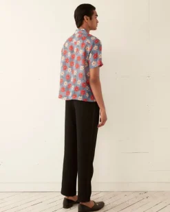 Men BODE Geo Poppy Short Sleeve Shirt
