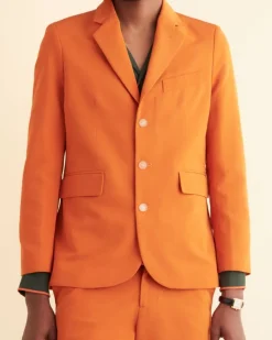 Men BODE Ginger Faille Single-Breasted Suit Jacket