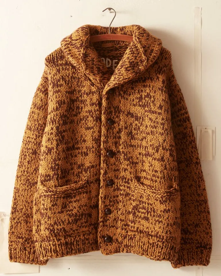 Men BODE Gluckow Cardigan - Brown Yellow