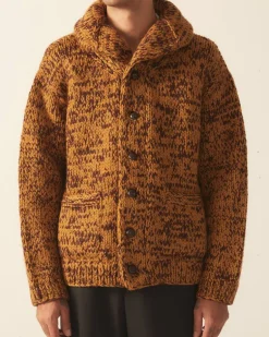 Men BODE Gluckow Cardigan - Brown Yellow