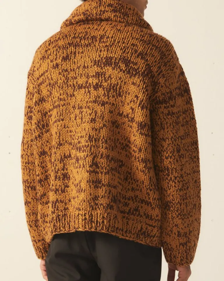Men BODE Gluckow Cardigan - Brown Yellow