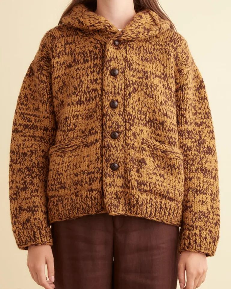 Women BODE Gluckow Cardigan - Brown/Yellow