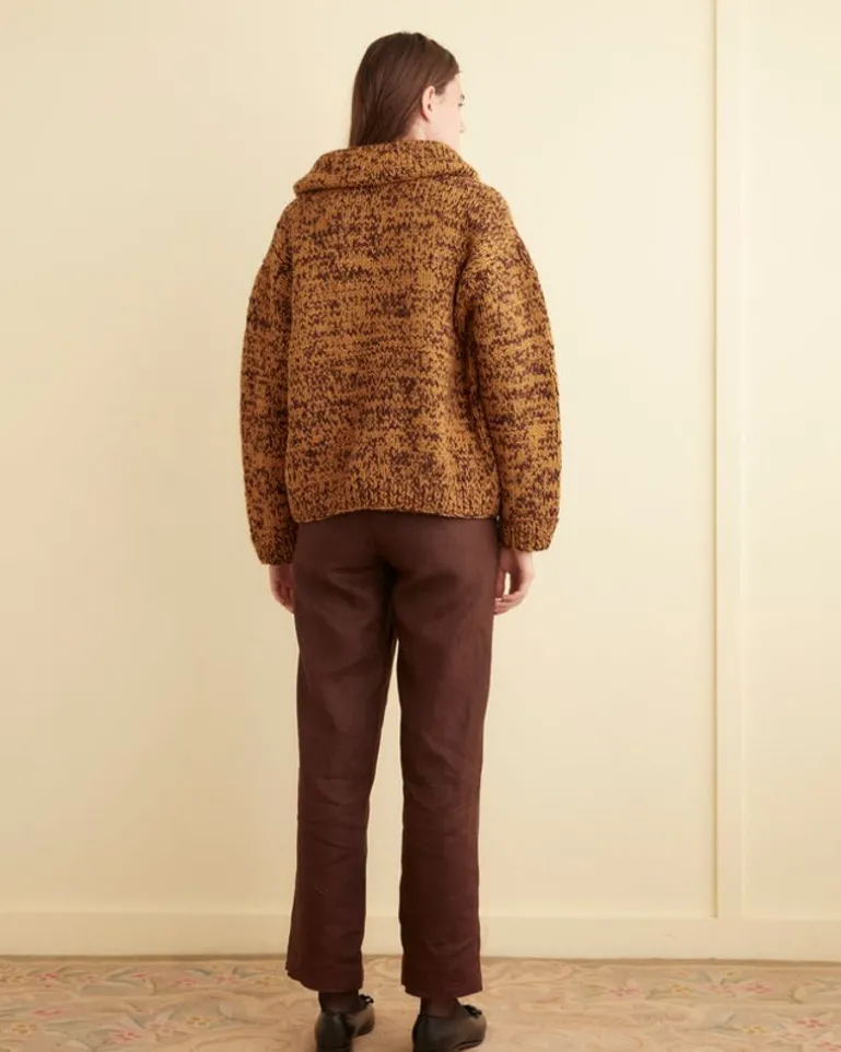 Women BODE Gluckow Cardigan - Brown/Yellow