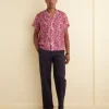Men BODE Hibiscus Spray Short Sleeve Shirt