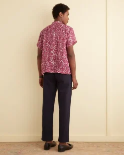 Men BODE Hibiscus Spray Short Sleeve Shirt