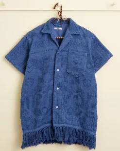 Men BODE Highbush Berry Short Sleeve Shirt