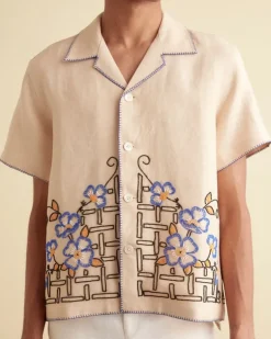 Men BODE Himalayan Poppy Short Sleeve Shirt