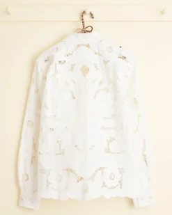 Men BODE Hosta Cutwork Long Sleeve Shirt - Xs