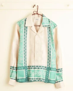Men BODE Jadeite Jacquard Long Sleeve Shirt - Xs