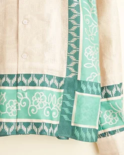 Men BODE Jadeite Jacquard Long Sleeve Shirt - Xs