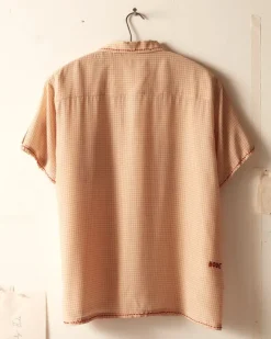 Men BODE Knot Grid Short Sleeve Shirt