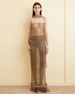 Women BODE Lame Lace Dress