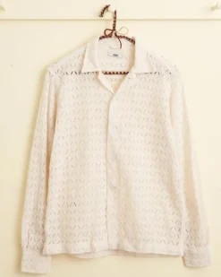 Men BODE Lattice Lace Long Sleeve Shirt