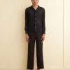 Men BODE Lattice Lace Long Sleeve Shirt - Black
