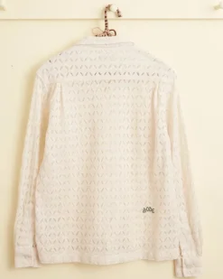 Men BODE Lattice Lace Long Sleeve Shirt