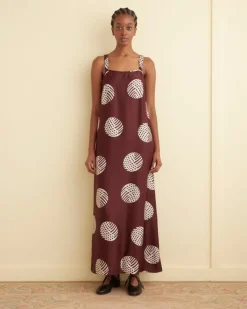 Women BODE Lattice Sphere Column Gown