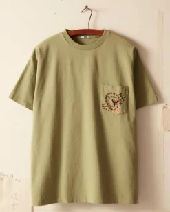 Men BODE Leafwing Pocket Tee - Mint