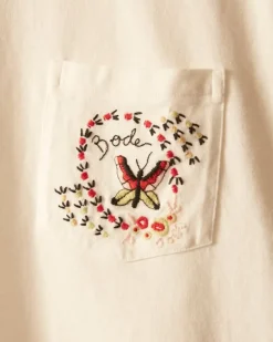 Men BODE Leafwing Pocket Tee - White