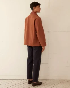 Men BODE Leather Tab Jacket - Tan/Brown