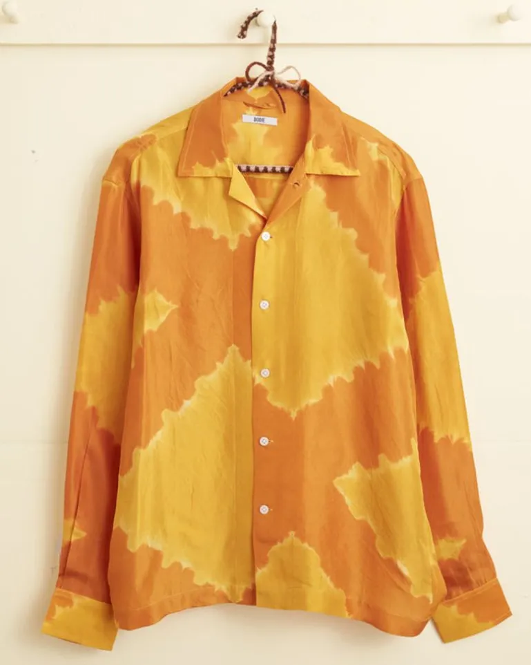 Men BODE Lehariya Dye Long Sleeve Shirt