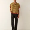 Men BODE Lemon Paisley Short Sleeve Shirt